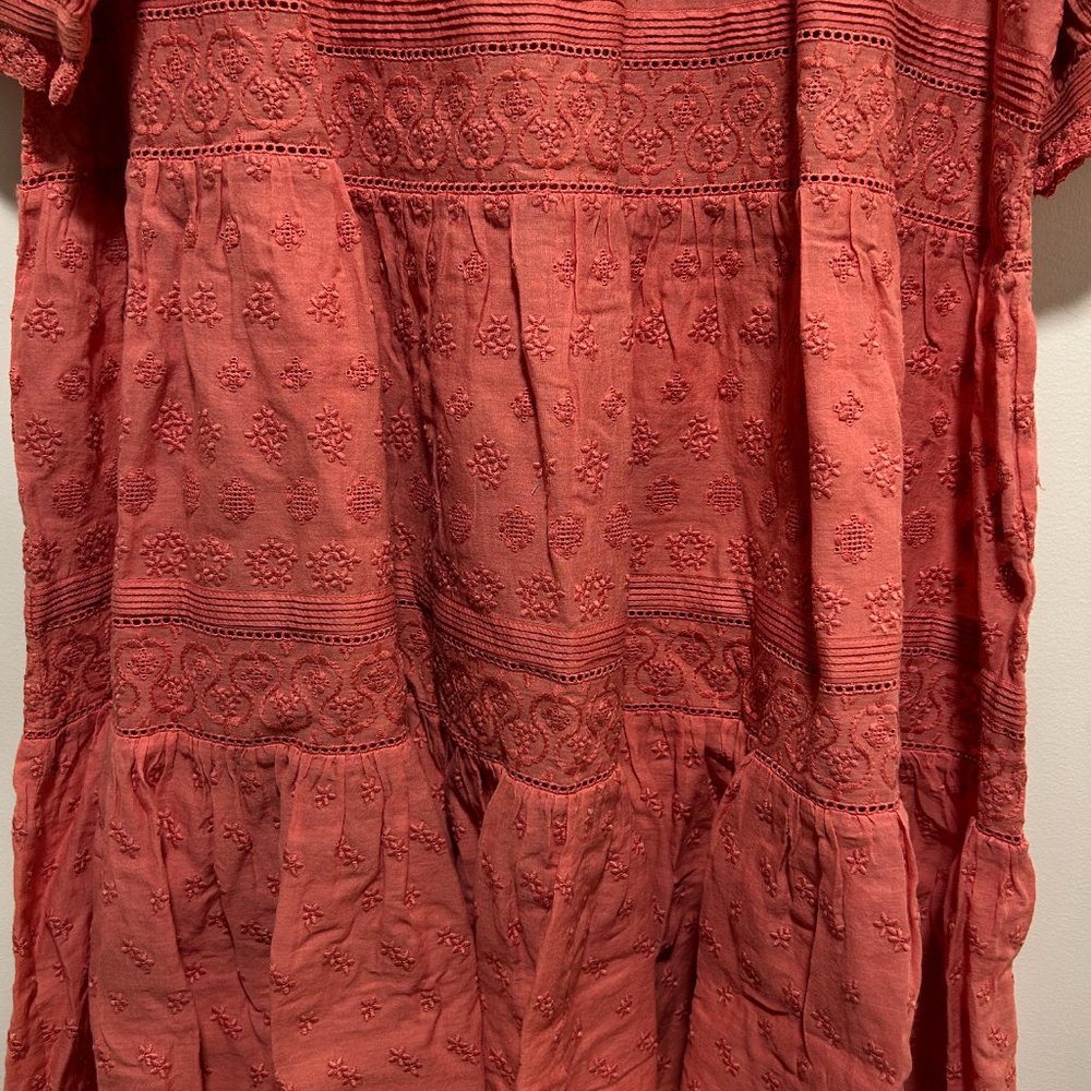 DÔEN Nerine embroidered tiered cotton-voile mini dress size MEDIUM - Picture 6 of 11